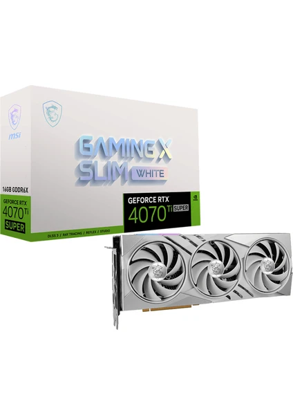 VGA GEFORCE RTX 4070 TI SUPER 16G GAMING X SLIM WHITE RTX4070 TI 16GB GDDR6X 192B DX12 PCIE 4.0 X16 (3XDP 1XHDMI)