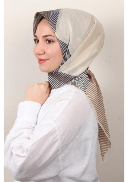 Coton & Silk Eşarp 3646-10 Sütlü Kahve