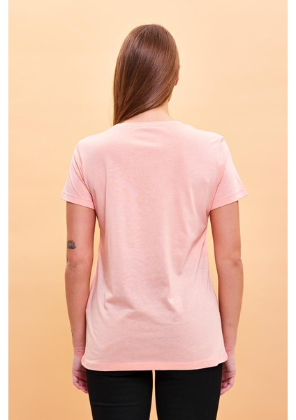 Kadın Boyfriend Toz Pembe Bisiklet Yaka Regular Fit Modal T-Shirt (Lyocell) fırsatları