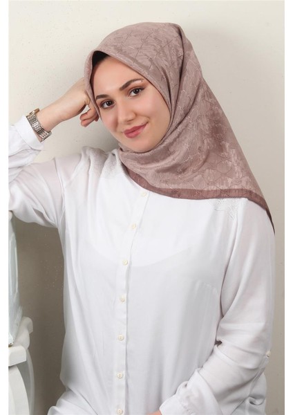 Ipeksi Monogram Eşarp 8086-1 Gül Kurusu
