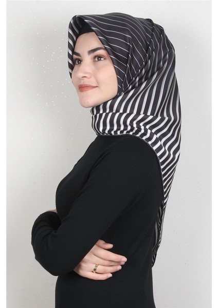 Dijital Eşarp 1357-10 Siyah-Mint Yeşili