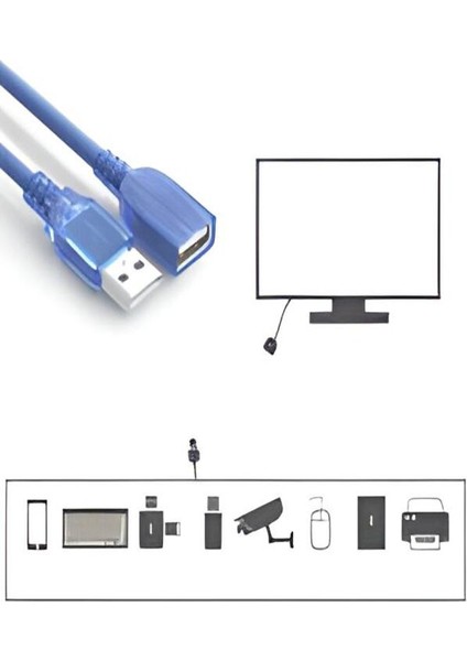 USB 2.0 Dişi Erkek USB Uzatma Kablosu - 1 mt