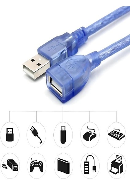 USB 2.0 Dişi Erkek USB Uzatma Kablosu - 1 mt