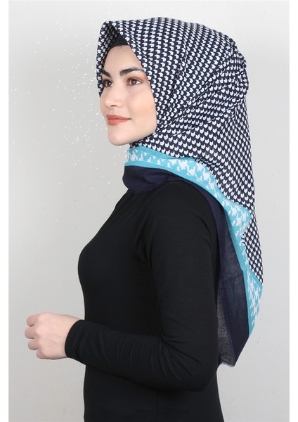 Pamuklu Trend Eşarp 9923-13 Turkuaz