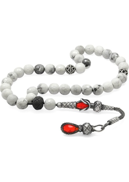 1000 Ayar Gümüş Kazaz Püsküllü Küre Kesim Fasetalı Havlit Doğaltaş Tesbih fiyatları