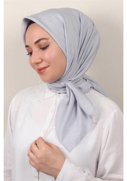 Jakarlı Icon Eşarp 2757-19 Gümüş