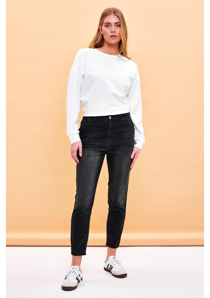 Kadın Norah Black Beli Lastikli Jean Pantolon (Lyocell)