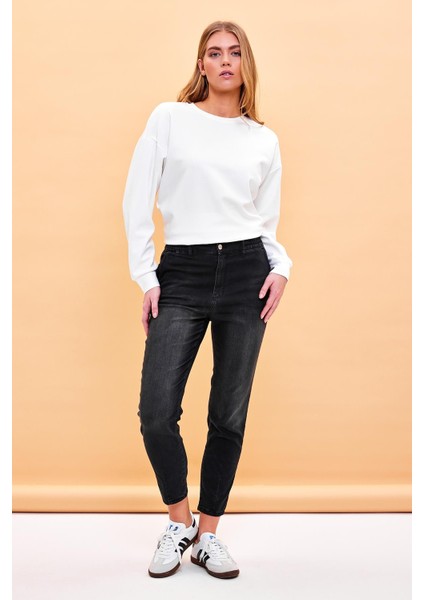 Kadın Norah Black Beli Lastikli Jean Pantolon (Lyocell) fiyatları
