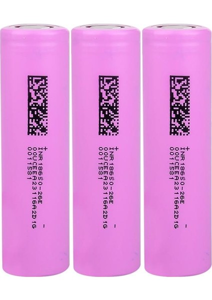 INR18650-26E - 3.7V 2600 Mah Li-Ion Şarjlı Pil - 7.5A 3 Lü Paket