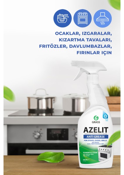 Azelit Ultra Anında Etki Mutfak Kir ve Yağ Çözücü Sprey 600 ml