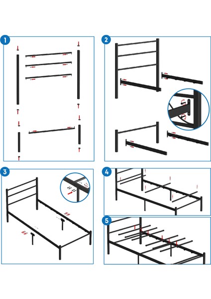 Basic Metal Karyola 100X200 cm Siyah indirimleri