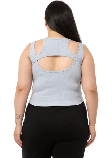 Büyük Beden Göğüs Dekolteli Fitilli Kaşkorse Gri Body modelleri