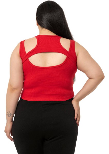 Büyük Beden Göğüs Dekolteli Fitilli Kaşkorse Kırmızı Body modelleri