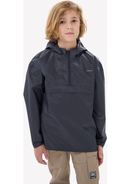 Quechua Çocuk Outdoor Yağmurluk - 7/15 Yaş - Siyah - MH100