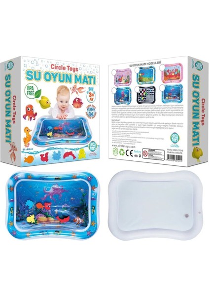 Evrensel Dil Bebek Su Matı Tummy Time Aktivite Oyuncağı Su Havuzu 1+ Yaş Tekli 66 cm Hayır Hayır