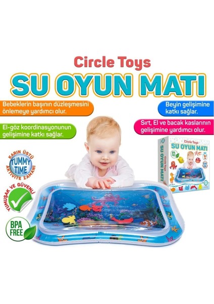 Evrensel Dil Bebek Su Matı Tummy Time Aktivite Oyuncağı Su Havuzu 1+ Yaş Tekli 66 cm Hayır Hayır