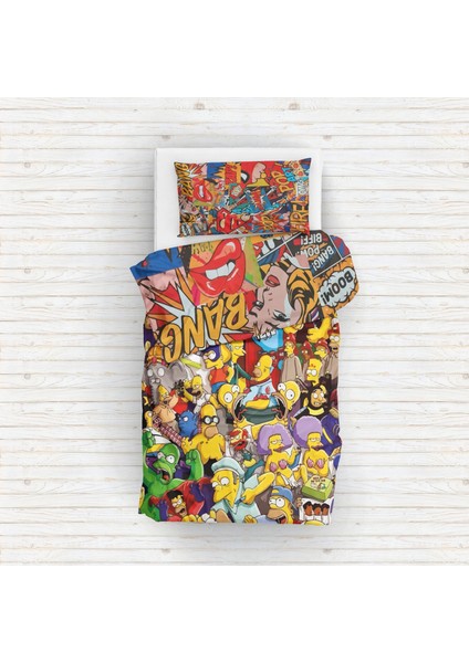 Pop Art & Simpsons Çift Taraflı Nevresim Takımı