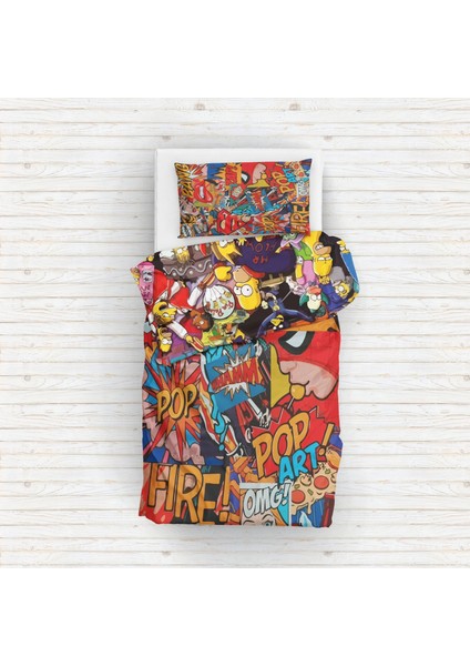 Pop Art & Simpsons Çift Taraflı Nevresim Takımı