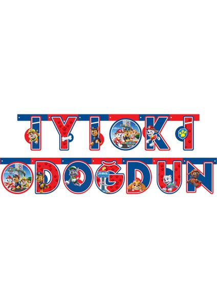 Lisanslı Paw Patrol Temalı Iyi Ki Doğdun Banner