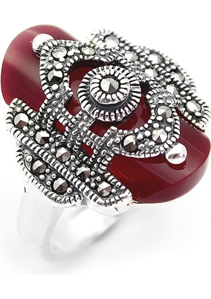 Gümüş 925 Ayar Kadın Yüzük Markazit Taşlı