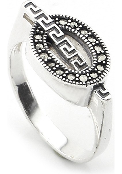 Gümüş 925 Ayar Kadın Yüzük Markazit Taşlı