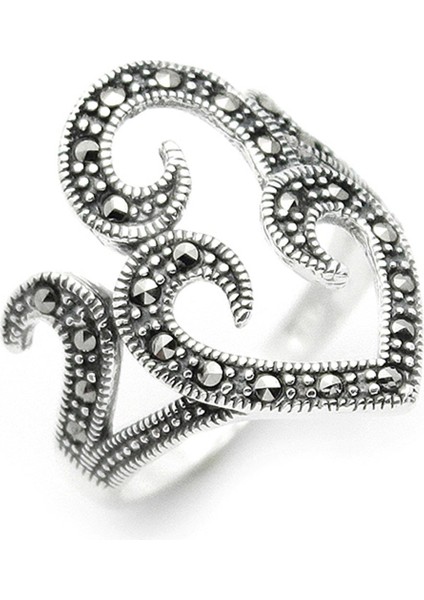 Gümüş 925 Ayar Kadın Yüzük Markazit Taşlı