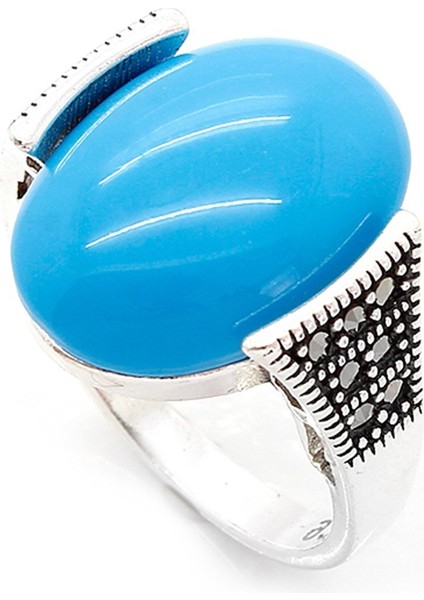 Gümüş 925 Ayar Kadın Yüzük Markazit Taşlı