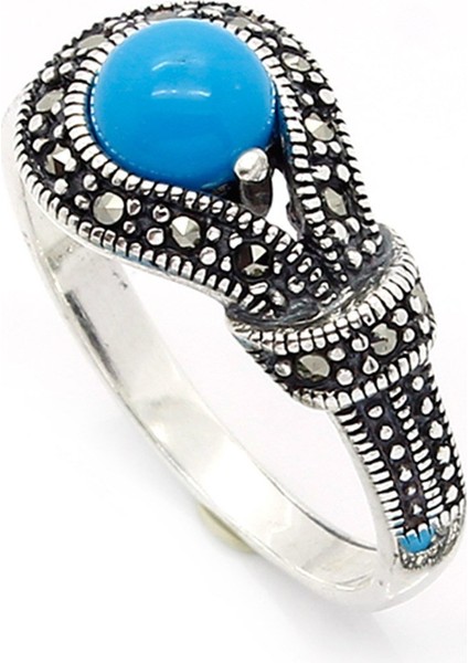 Gümüş 925 Ayar Kadın Yüzük Markazit Taşlı