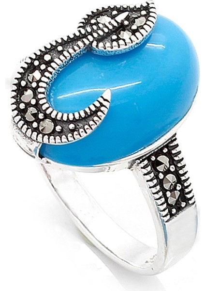 Gümüş 925 Ayar Kadın Yüzük Markazit Taşlı