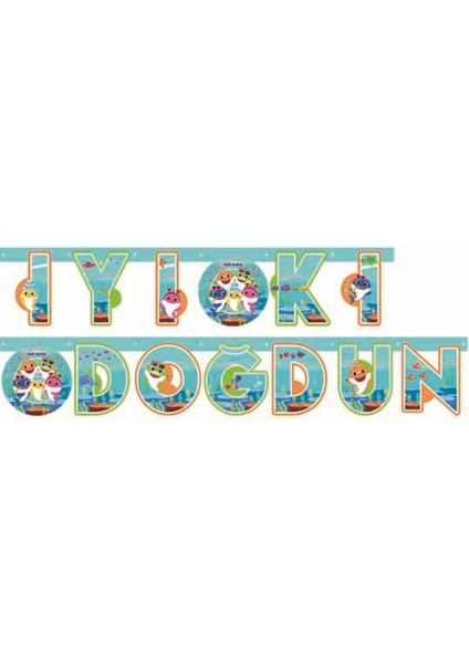 Baby Shark Temalı Iyi Ki Doğdun Banner