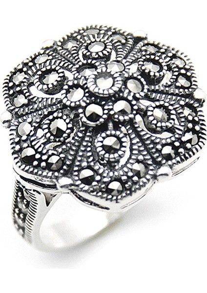 Gümüş 925 Ayar Kadın Yüzük Markazit Taşlı