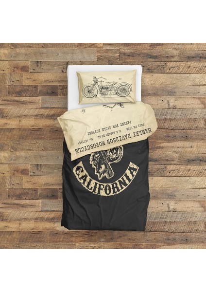 Sons Of Anarchy & Harley Davidson Model 28B Vintage Çift Taraflı Nevresim Takımı