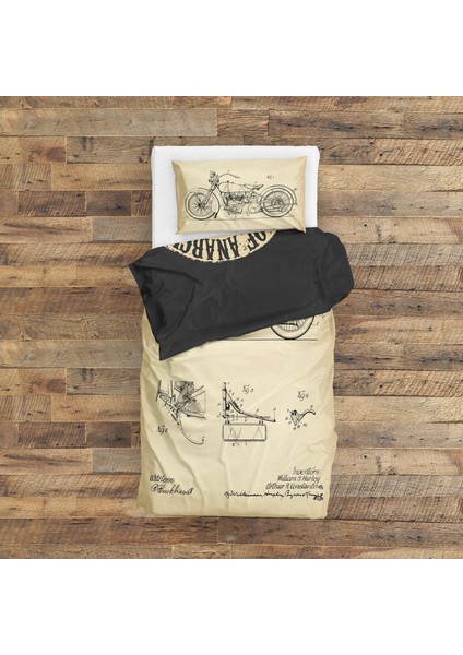 Sons Of Anarchy & Harley Davidson Model 28B Vintage Çift Taraflı Nevresim Takımı