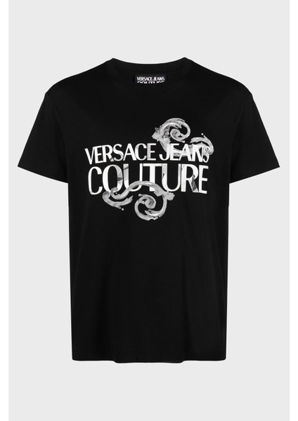 Versace Jeans Couture Logolu Bisiklet Yaka Pamuklu Slim Fit T Shirt Erkek T Shirt 76GAHG00 CJ00G 899