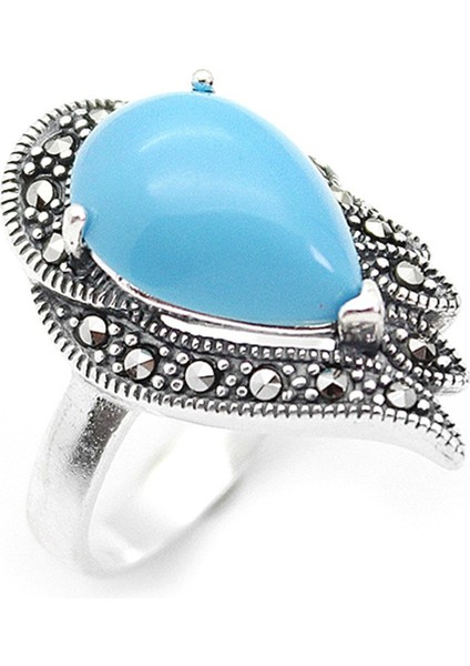 Gümüş 925 Ayar Kadın Yüzük Markazit Taşlı