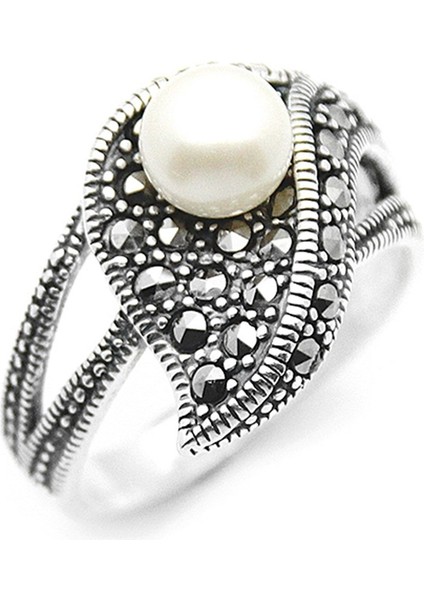 Gümüş 925 Ayar Kadın Yüzük Markazit Taşlı