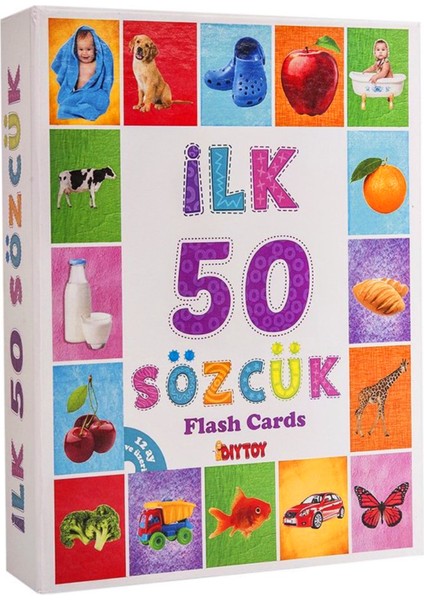 3+ Yaş Ilk 50 Sözcük Bebeğimin Ilk Zeka Kartları Flash Cards 50'li Renkli