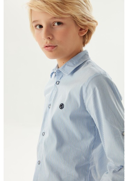Erkek Çocuk Çizgili Gömlek 23FW1NB3607 modelleri