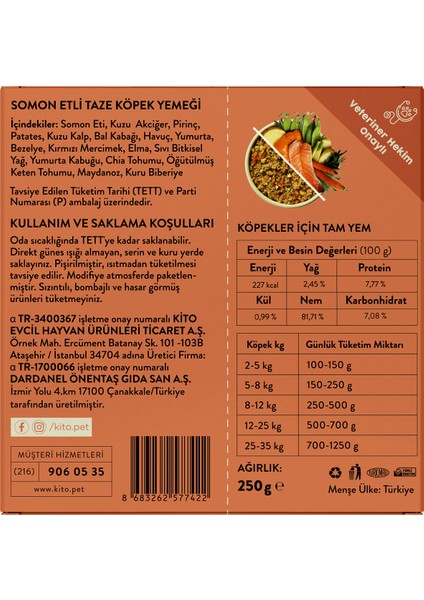 Yetişkin Köpek Maması 15 kg + Balık Etli Kito Fresh (Somon) x 6 modelleri