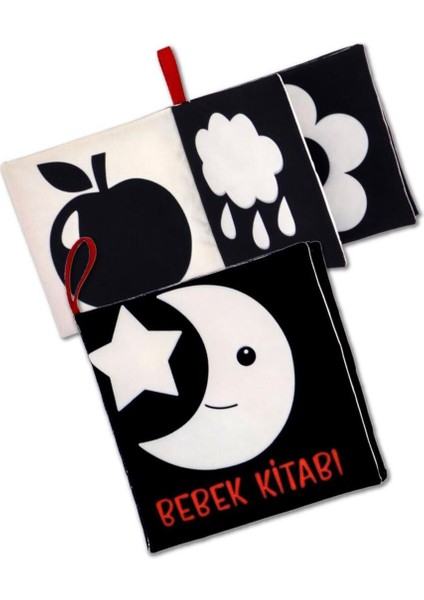 0 - 3 Yaş Bebek Siyah-Beyaz Kumaş Sessiz Kitap T397 - Bez Kitap , Eğitici Oyuncak , Yumuşak ve Hışı modelleri