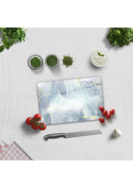 Cam Kesme Tahtası - Cam Kesme Tablası | Soyut Suluboya |20cm x 30cm