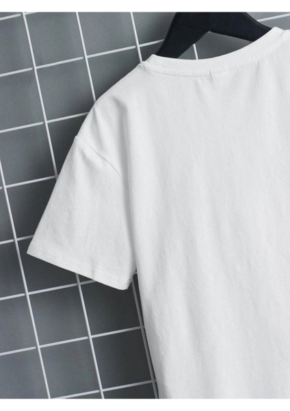 Erkek Çocuk Beyaz Panda Bisiklet Yaka Tshirt modelleri