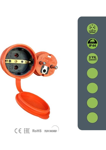 Bec Serisi IP44 Seyyar Uzatma Kablosu 20 Metre 3g2,5mm² (Türk Malı, Yüksek Darbe Dayanımı, Ev/ofis , Dış Mekan, Turuncu Kablo) fiyatları