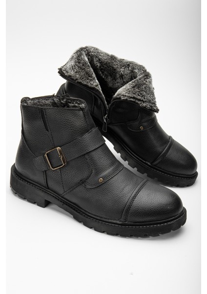 Su&soğuk Geçirmez Kürklü Garantili Unisex Kışlık Fermuarlı Bot Taban Sağlam