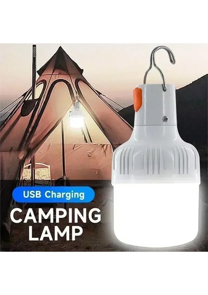 60W USB Şarj Edilebilir LED Kamp Feneri Lambası Taşınabilir Outdoor Kamp Aydınlatması (Yurt Dışından)