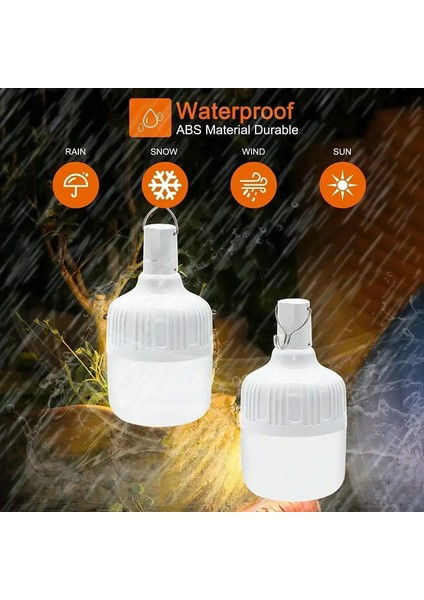 60W USB Şarj Edilebilir LED Kamp Feneri Lambası Taşınabilir Outdoor Kamp Aydınlatması (Yurt Dışından)
