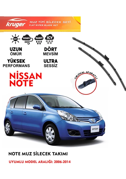 Nissan Note Ön Cam  Silecek Seti (2006 - 2014)