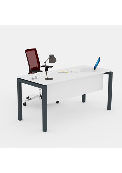 Galaxy Tekli Etajersiz Masa 180 cm (Lake Beyaz)