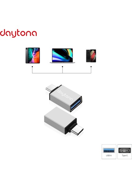 DR01 Macbook / iPhone 15 Uyumlu Type-C - USB 3.0 Otg USB Flash Driver Klavye Mouse Konsol Flash Bellek Dönüştürücü Çevirici Adaptör (2 ADET)