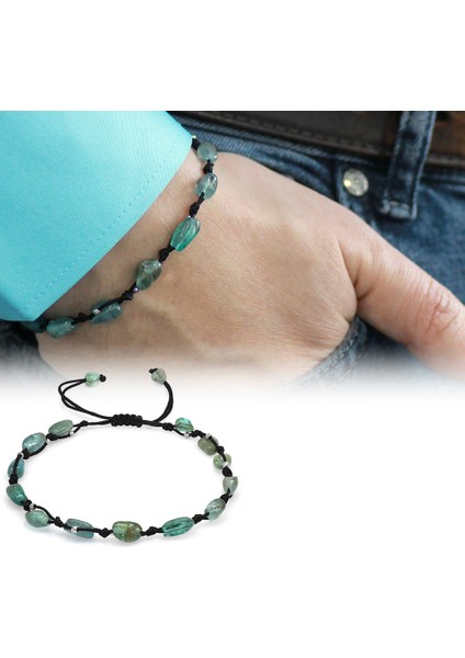 Makrome Örgülü Naturel Kesim Dorika Top Detaylı Larimar Doğaltaş Erkek Bileklik fiyatları